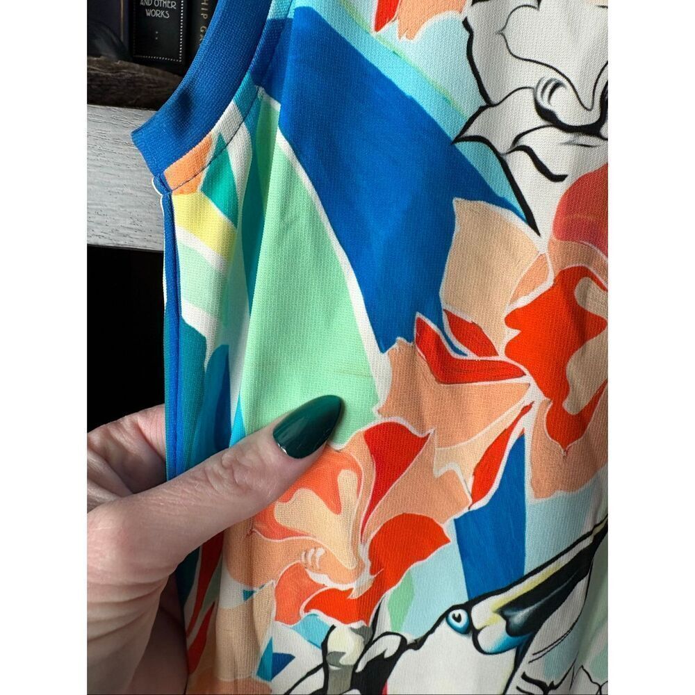 Roberto Cavalli Blue Multicolor Floral Bird Print Mini Dress Size 38 USA 2 / XS - Picture 10 of 10